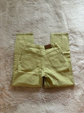 VTG Coldwater Creek Lime Green Denim High Rise Straight Leg Jeans